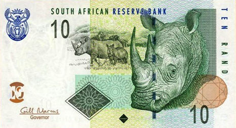P128b South Africa 10 Rand ND (Sign. G. Marcus)